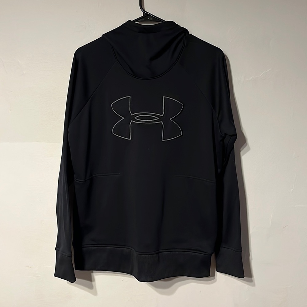 Black UNDER ARMOUR men's pullover hoodie.